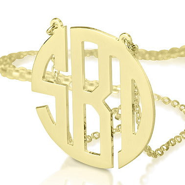 Personalised Extra Large Block Letter Monogram Initials Necklace