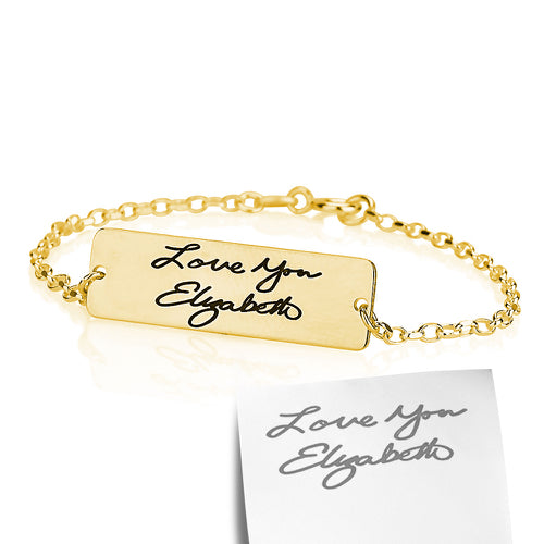 Personalised Signature/ Handwriting Bar Bracelet
