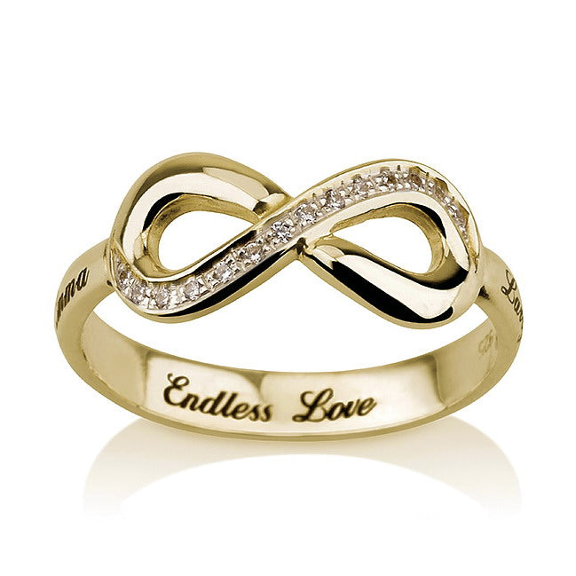 Personalised CZ Infinity Ring
