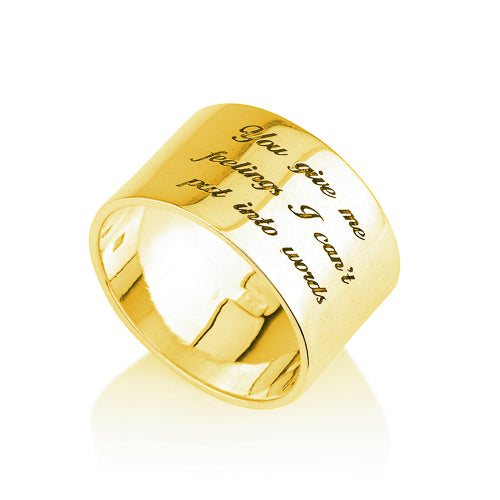 Personalised Engraved Large Wide Band Ring