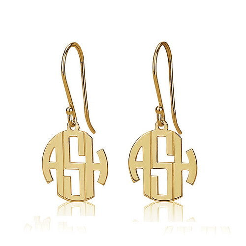 Mini Block Monogram Earrings