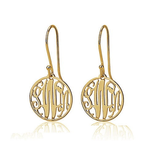 Personalised Circle Monogram Earrings
