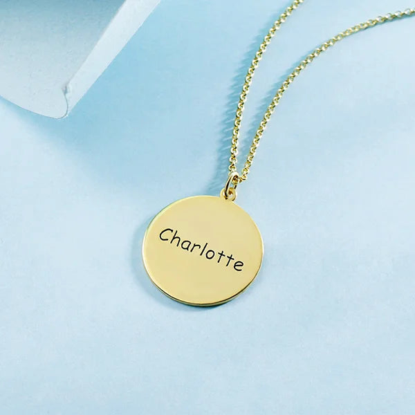 Children Art Drawing Personalised Disc Necklace