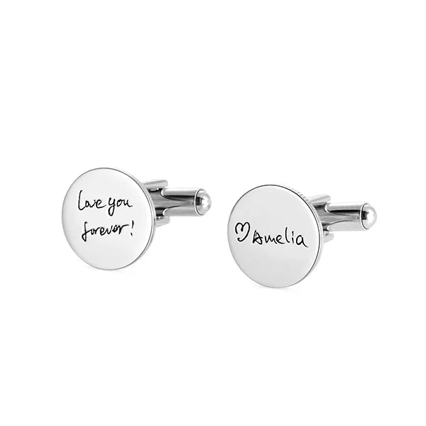 Personalised Handwriting Disc Cufflinks