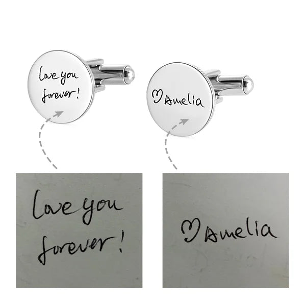 Personalised Handwriting Disc Cufflinks