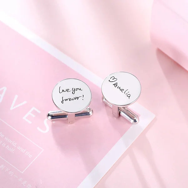 Personalised Handwriting Disc Cufflinks