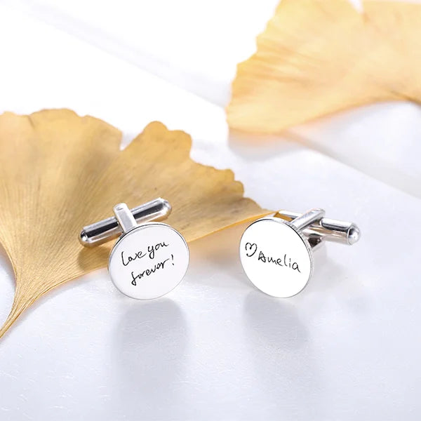 Personalised Handwriting Disc Cufflinks
