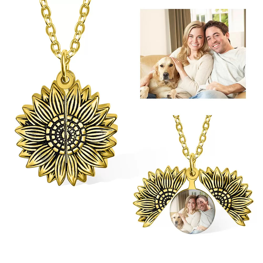 Sunflower Colour Photo 'You are my Sunshine' Personalised Necklace