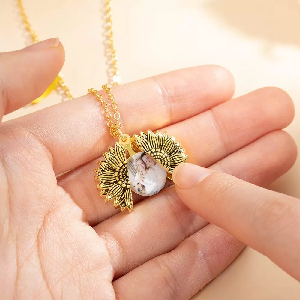 Sunflower Colour Photo 'You are my Sunshine' Personalised Necklace