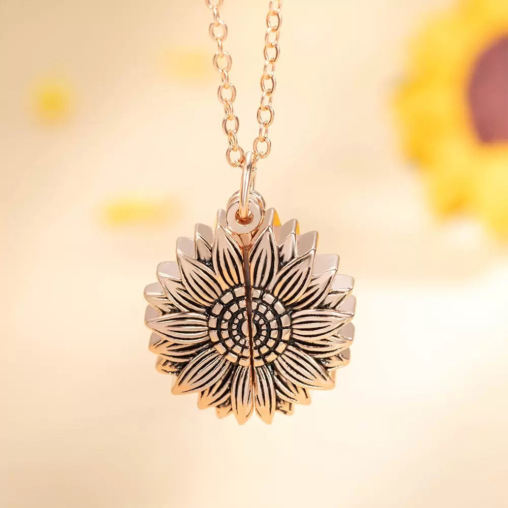 Sunflower Colour Photo 'You are my Sunshine' Personalised Necklace