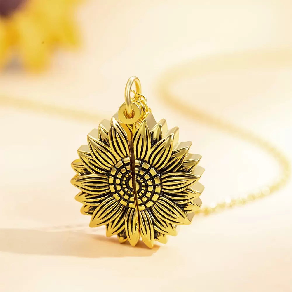 Sunflower Colour Photo 'You are my Sunshine' Personalised Necklace