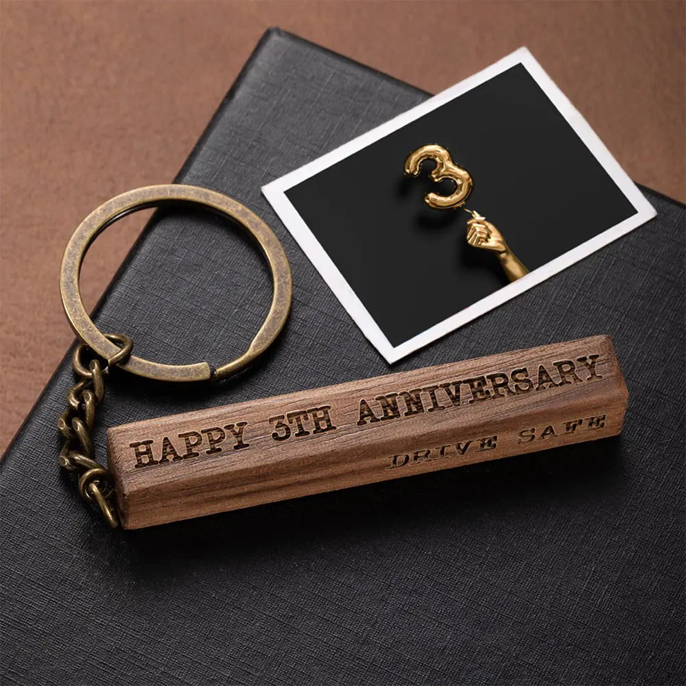 Personalised Wooden Bar Keyring