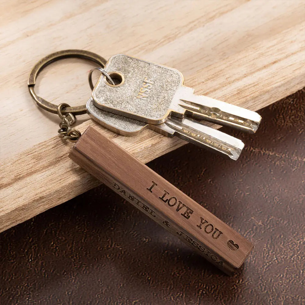 Personalised Wooden Bar Keyring