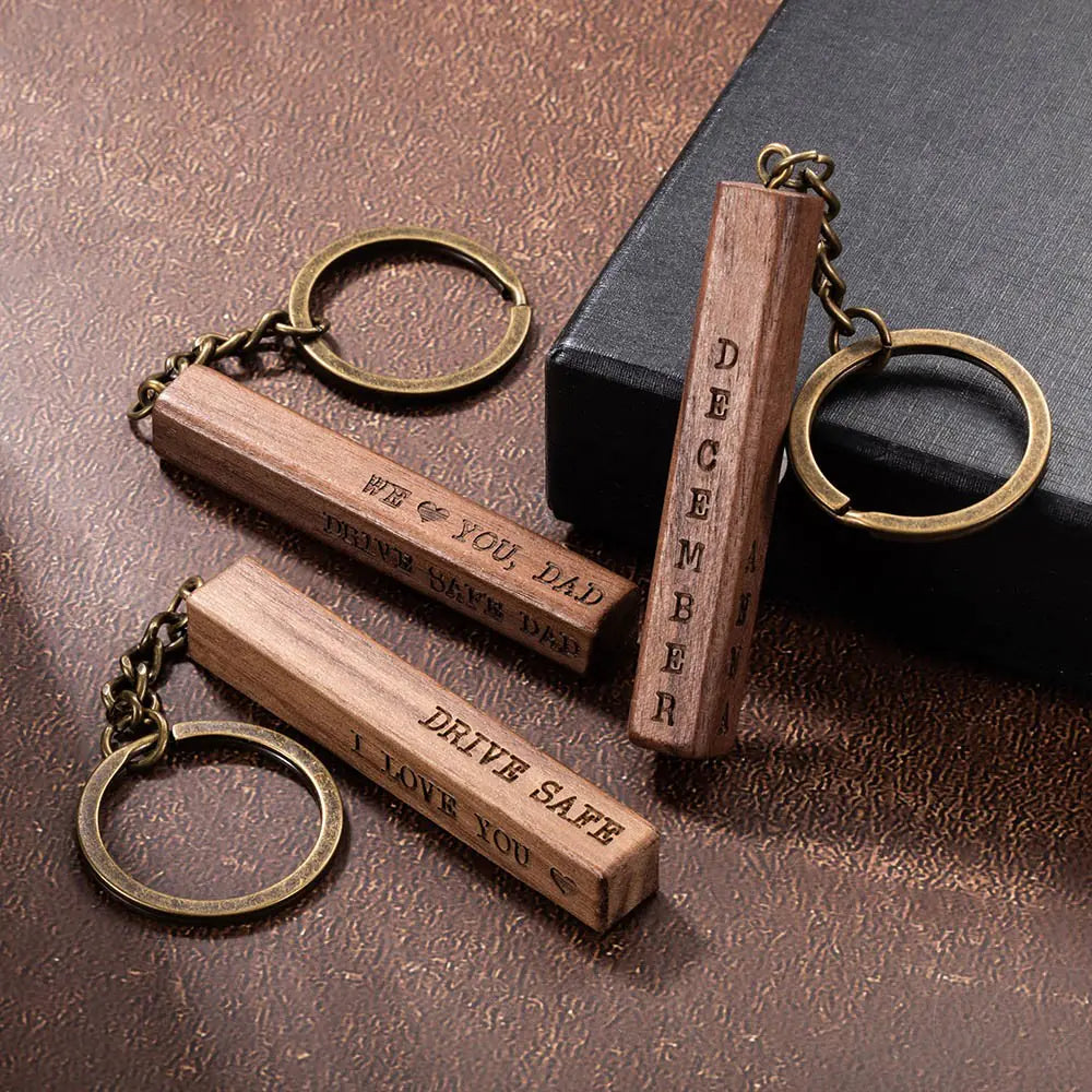 Personalised Wooden Bar Keyring