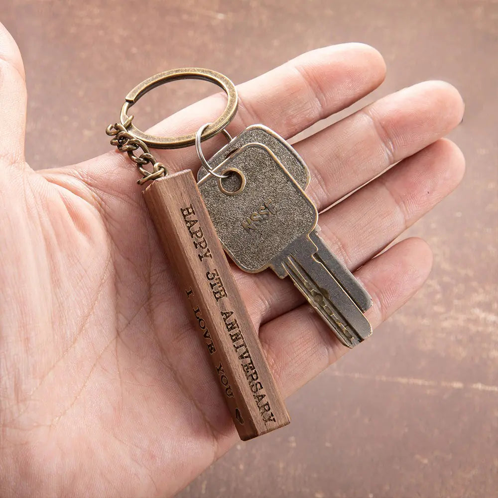 Personalised Wooden Bar Keyring