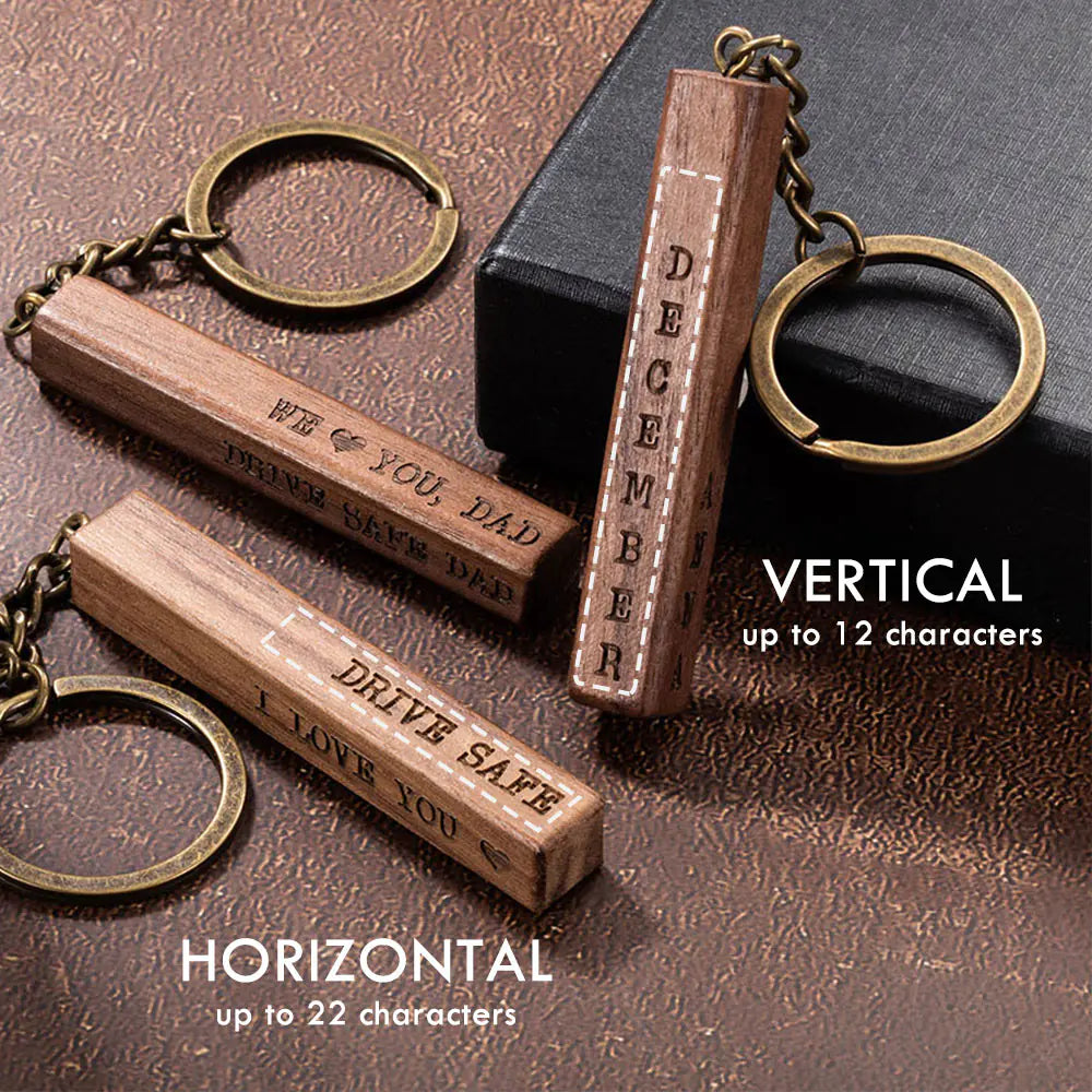 Personalised Wooden Bar Keyring