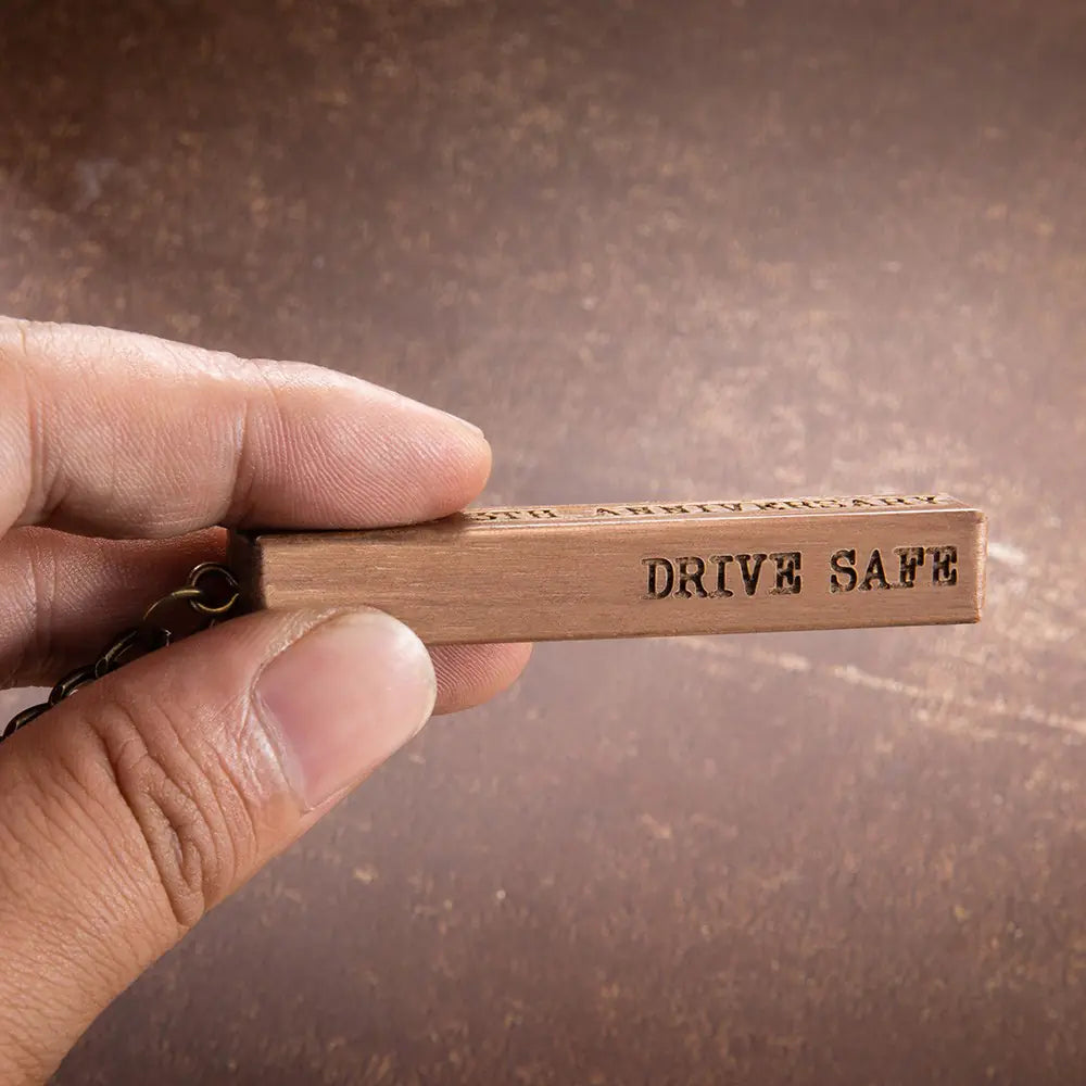 Personalised Wooden Bar Keyring