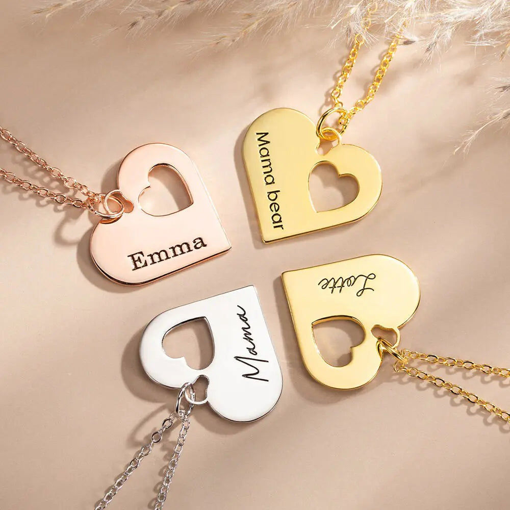 Mum and Daughter Personalised Necklace Set