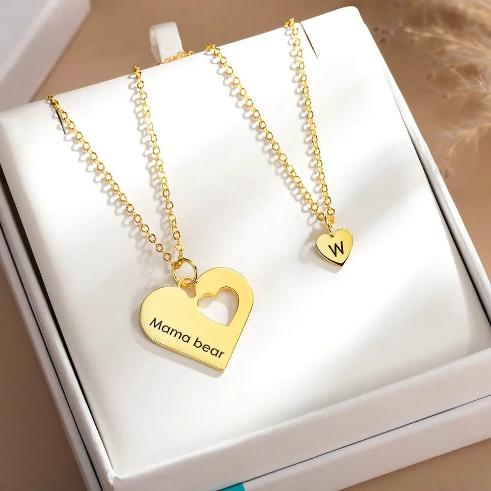 Mum and Daughter Personalised Necklace Set