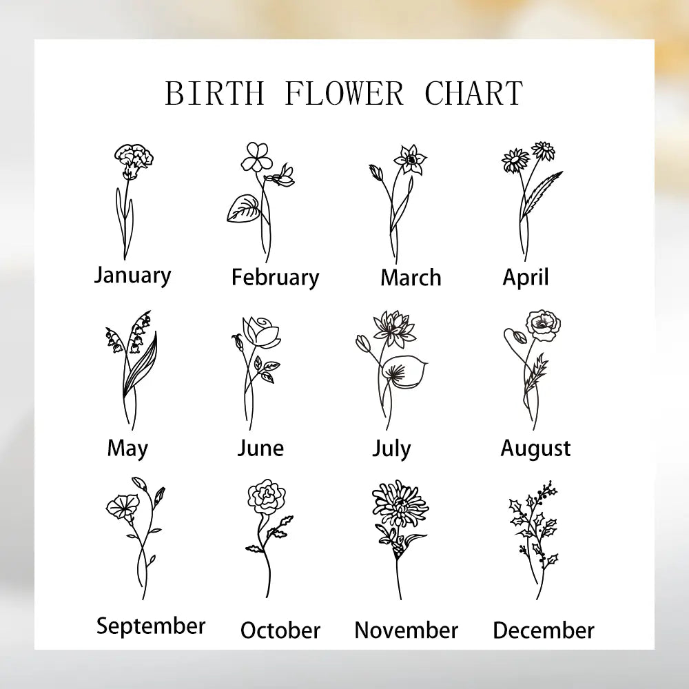 Personalised Birth Flower Bouquet Zircon Ring