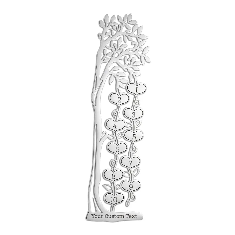 Personalised Family Tree Stainless Steel Bookmark