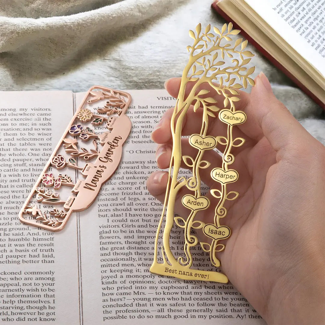 Personalised Family Tree Stainless Steel Bookmark