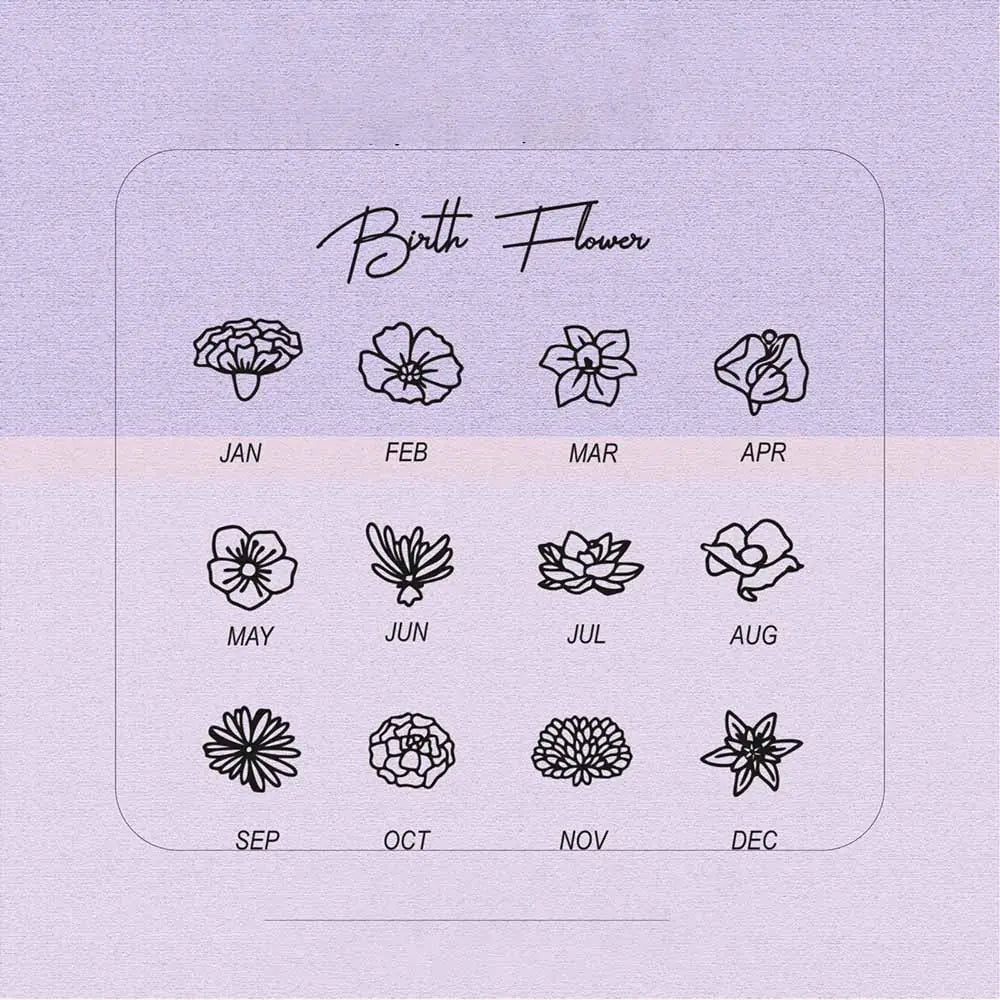 Oval Birth Flower Personalised Necklace