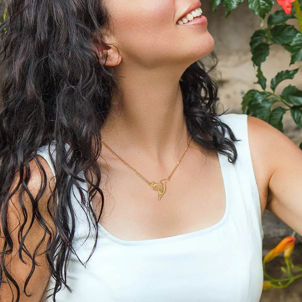 Hummingbird Personalised Floral Necklace