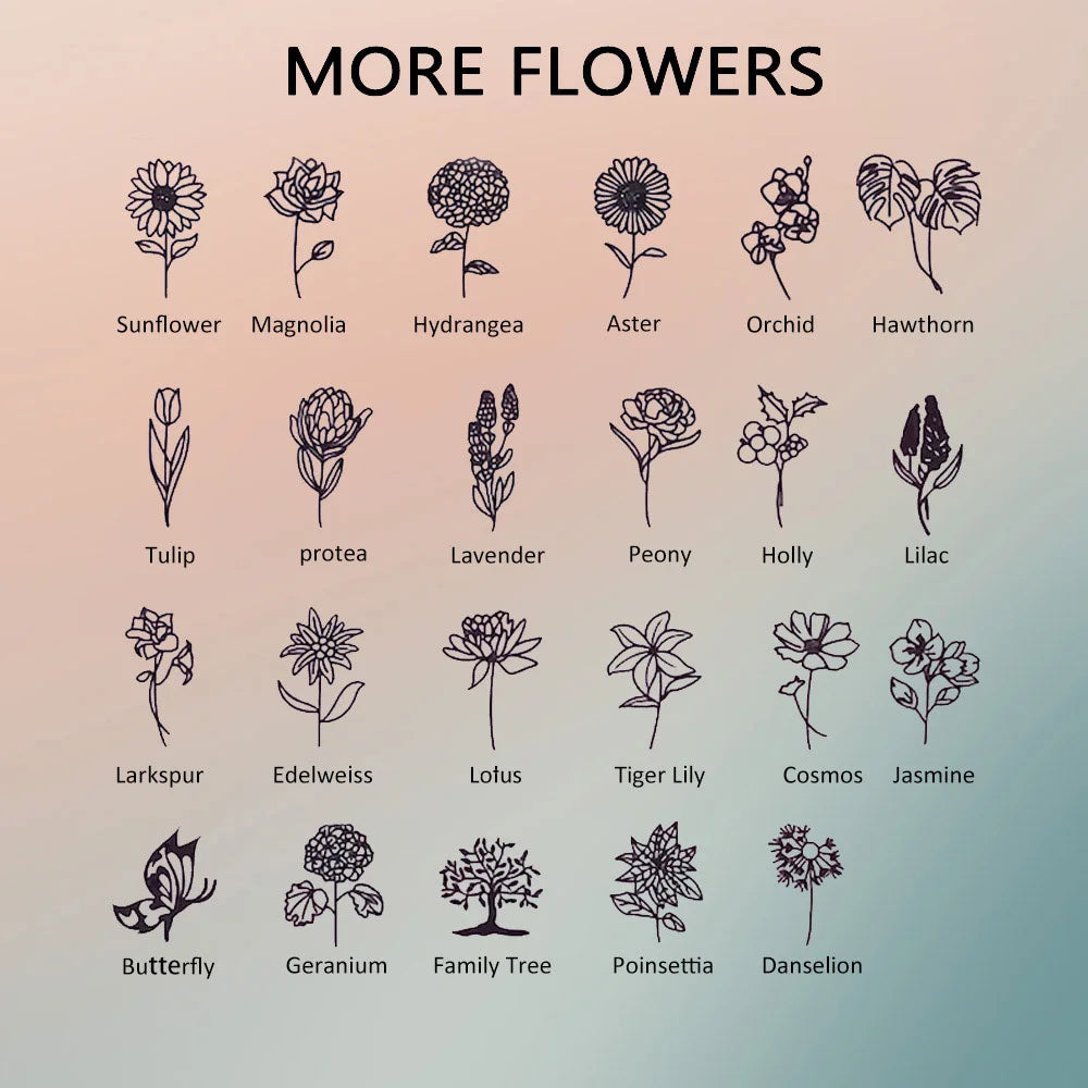 Hummingbird Personalised Floral Necklace