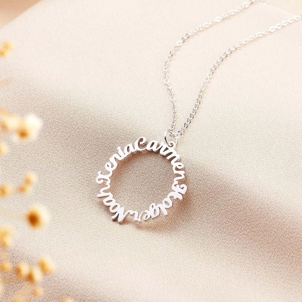 Circle Multiple Names Personalised Necklace