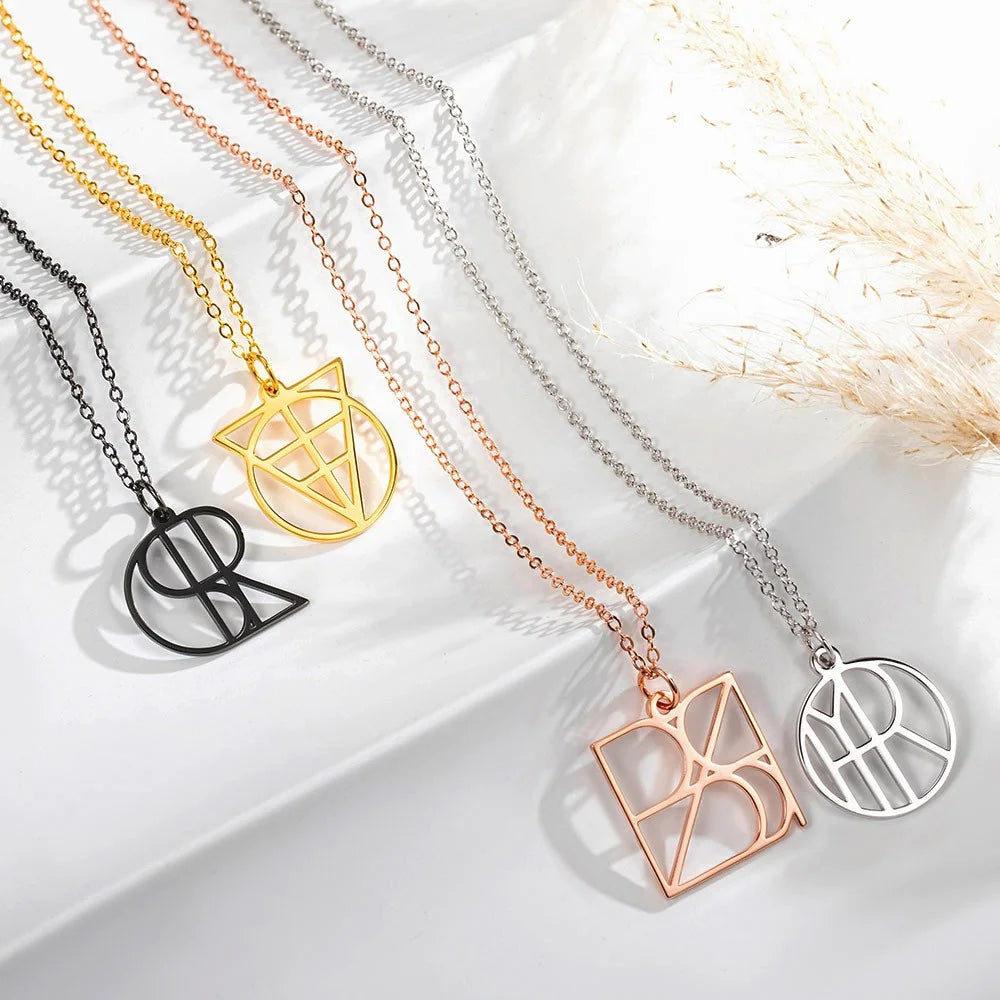 Custom Name Plate Initial Necklace