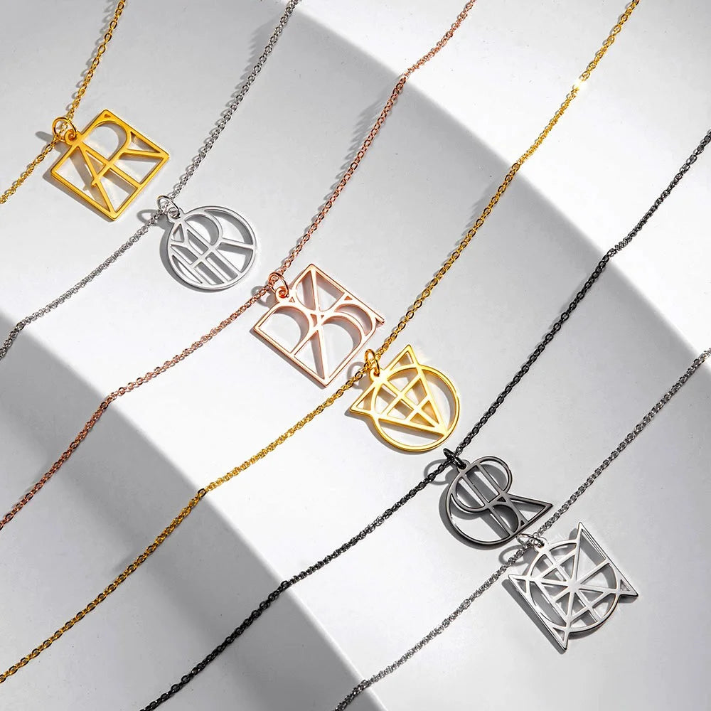 Custom Name Plate Initial Necklace