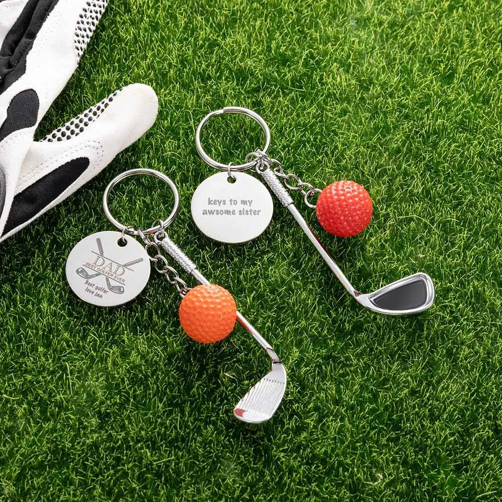 Custom Engraved Best Golfer Golf Ball Personalised Keyring