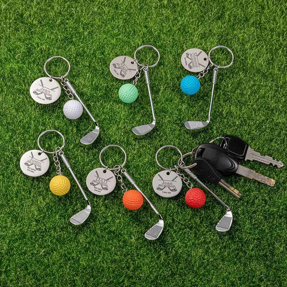 Custom Engraved Best Golfer Golf Ball Personalised Keyring