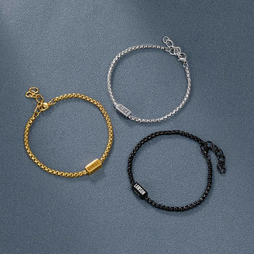 Personalised Men's Bar Bracelet