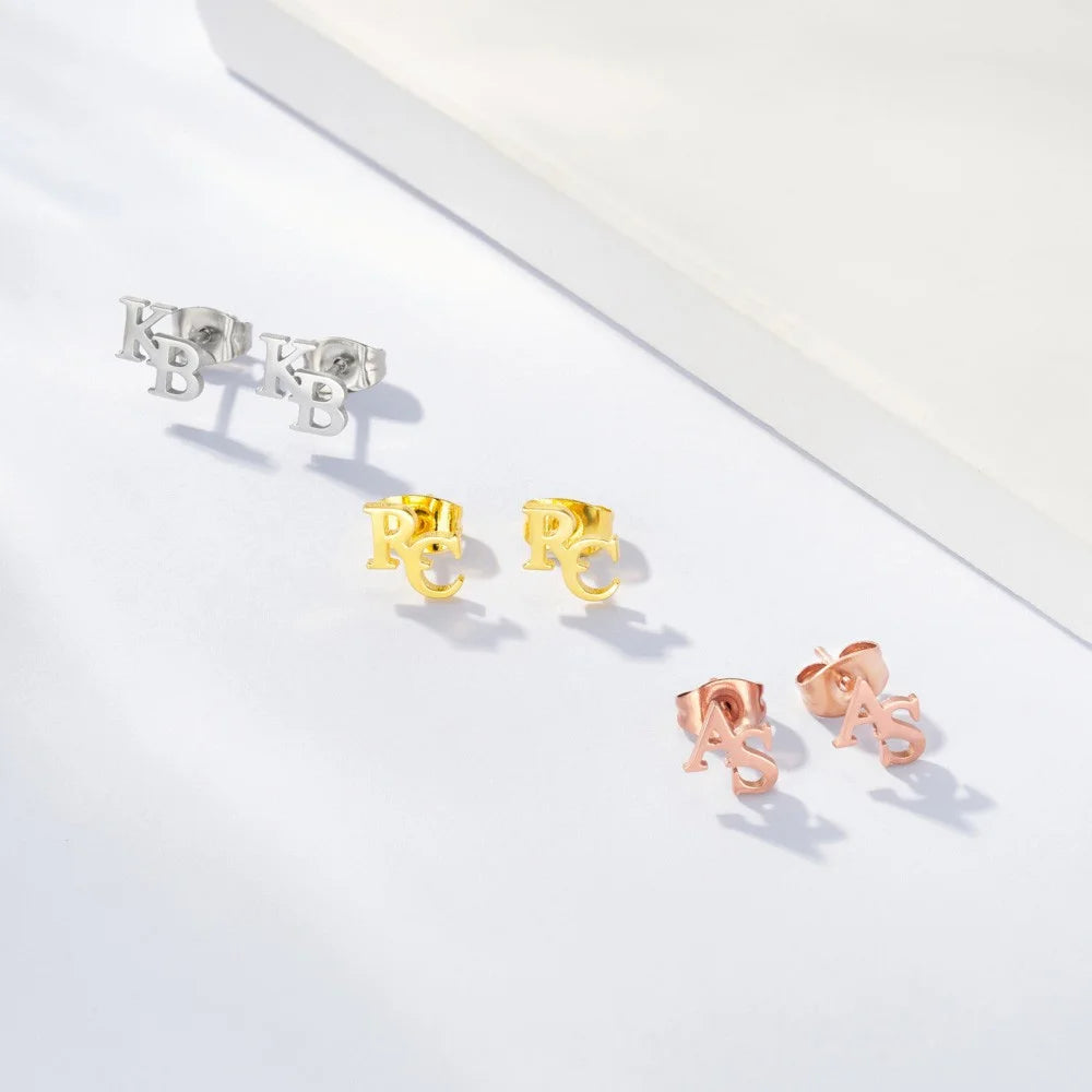 Personalised Initials Stud Earrings