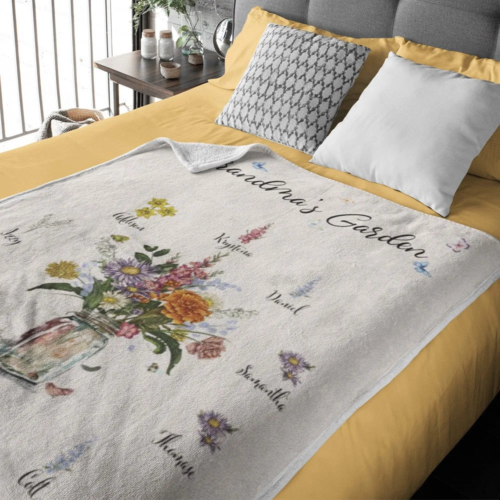 Personalised Birth Flower Garden Blanket