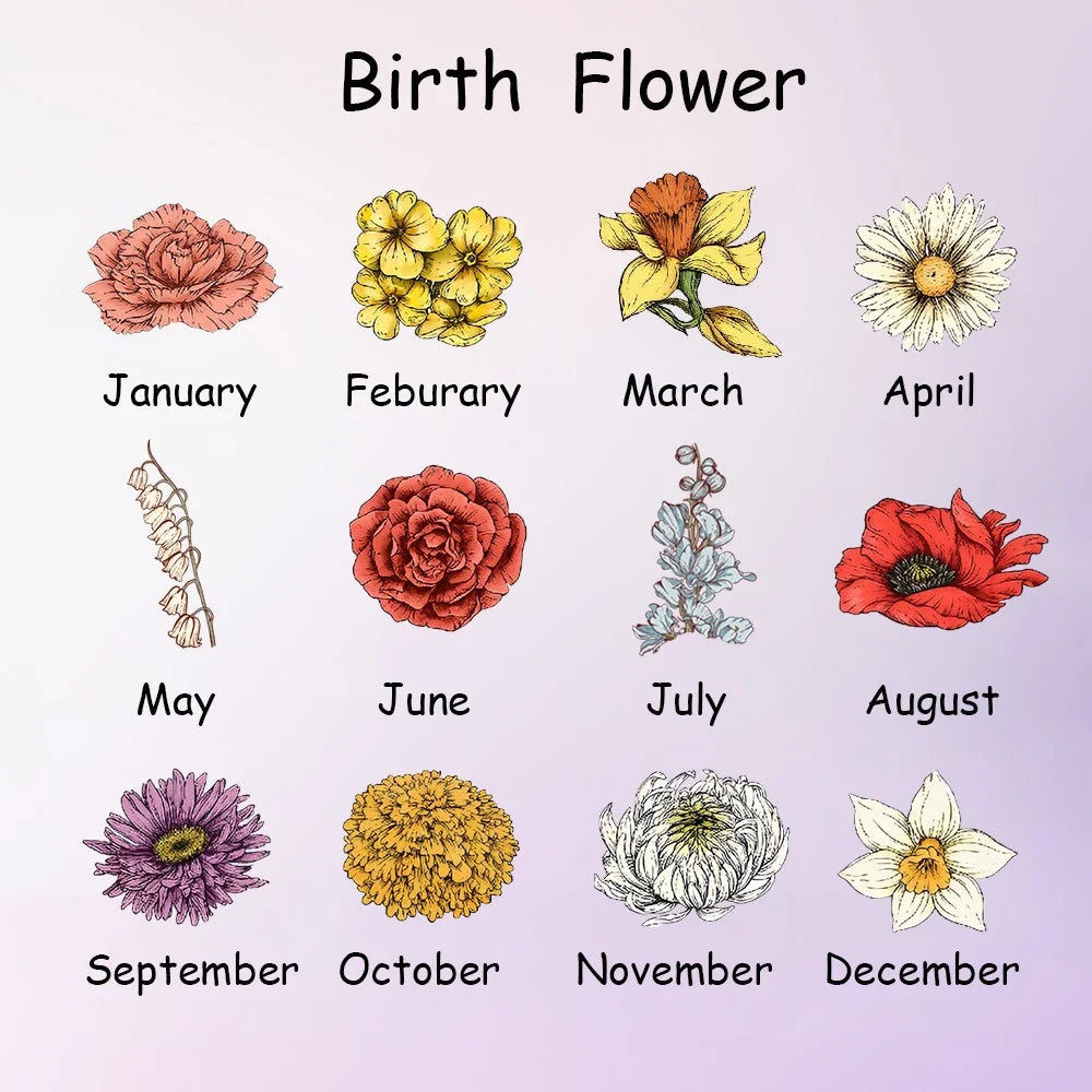 Birth Flower Garden Personalised Night Light Lamp