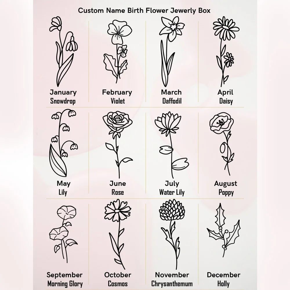 Personalised Birth Flower Satin Sleep Gift Set