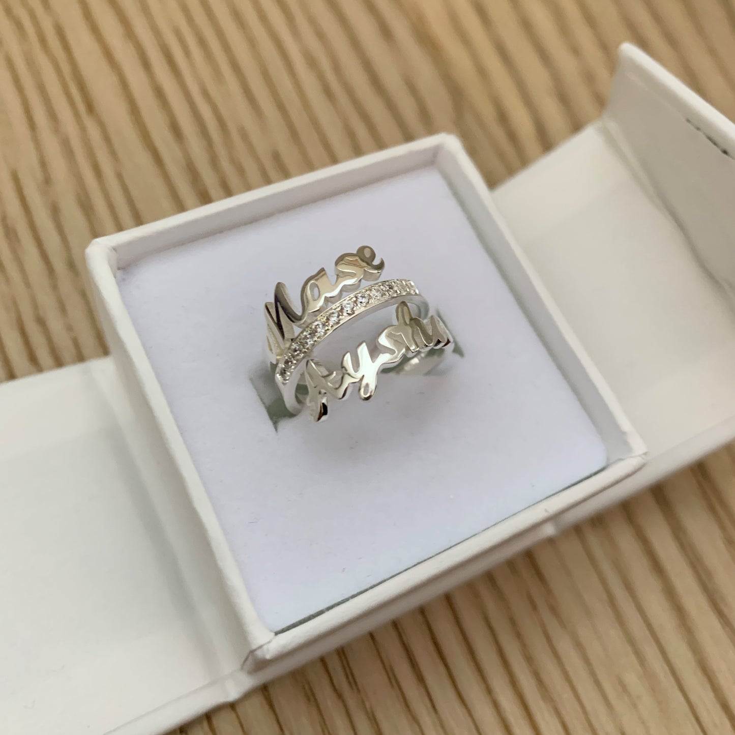 Personalised Copper Two Names Ring