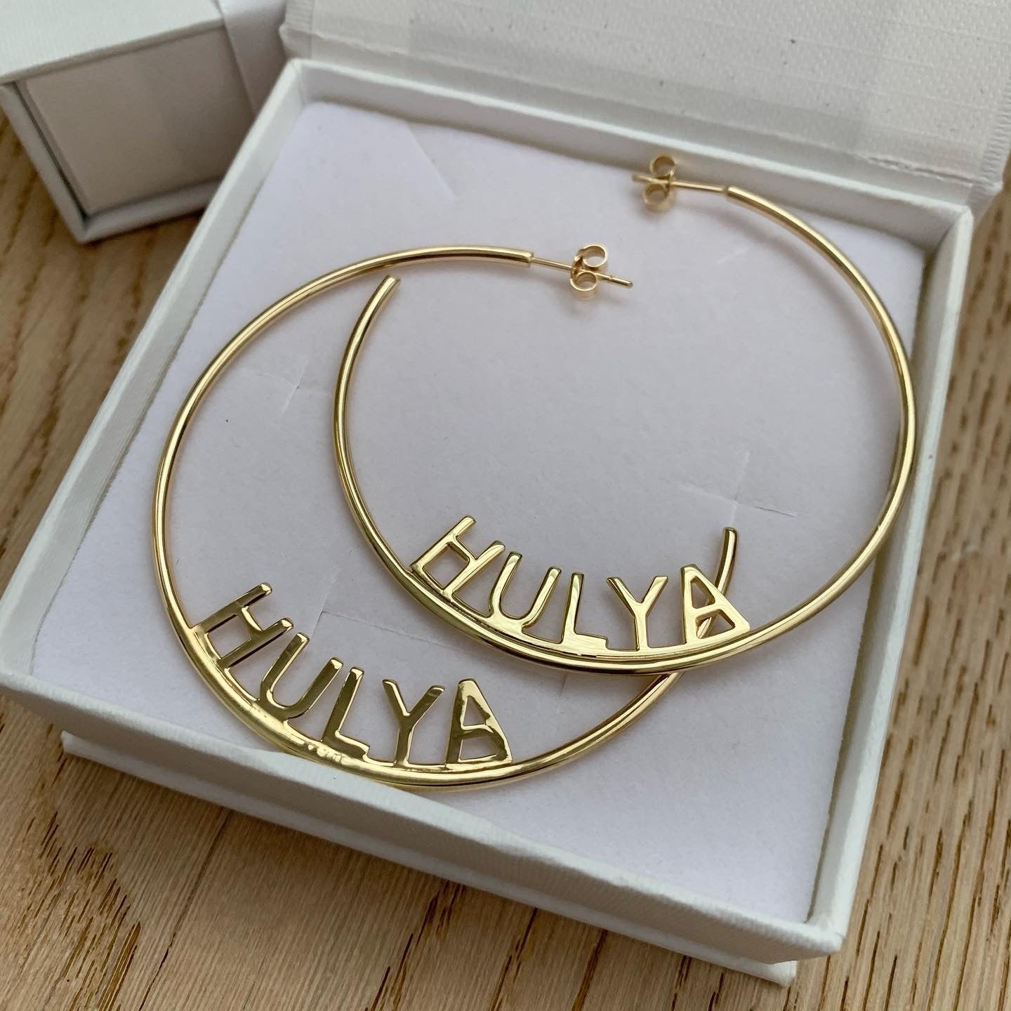 Personalised Extra Large Hoop Name Earrings