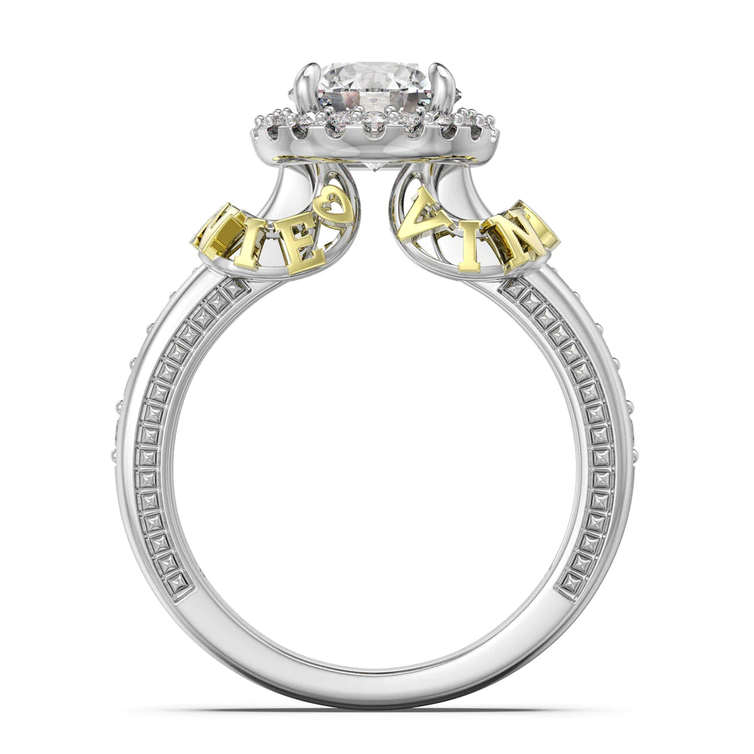Premium Personalised Moissanite Names Ring