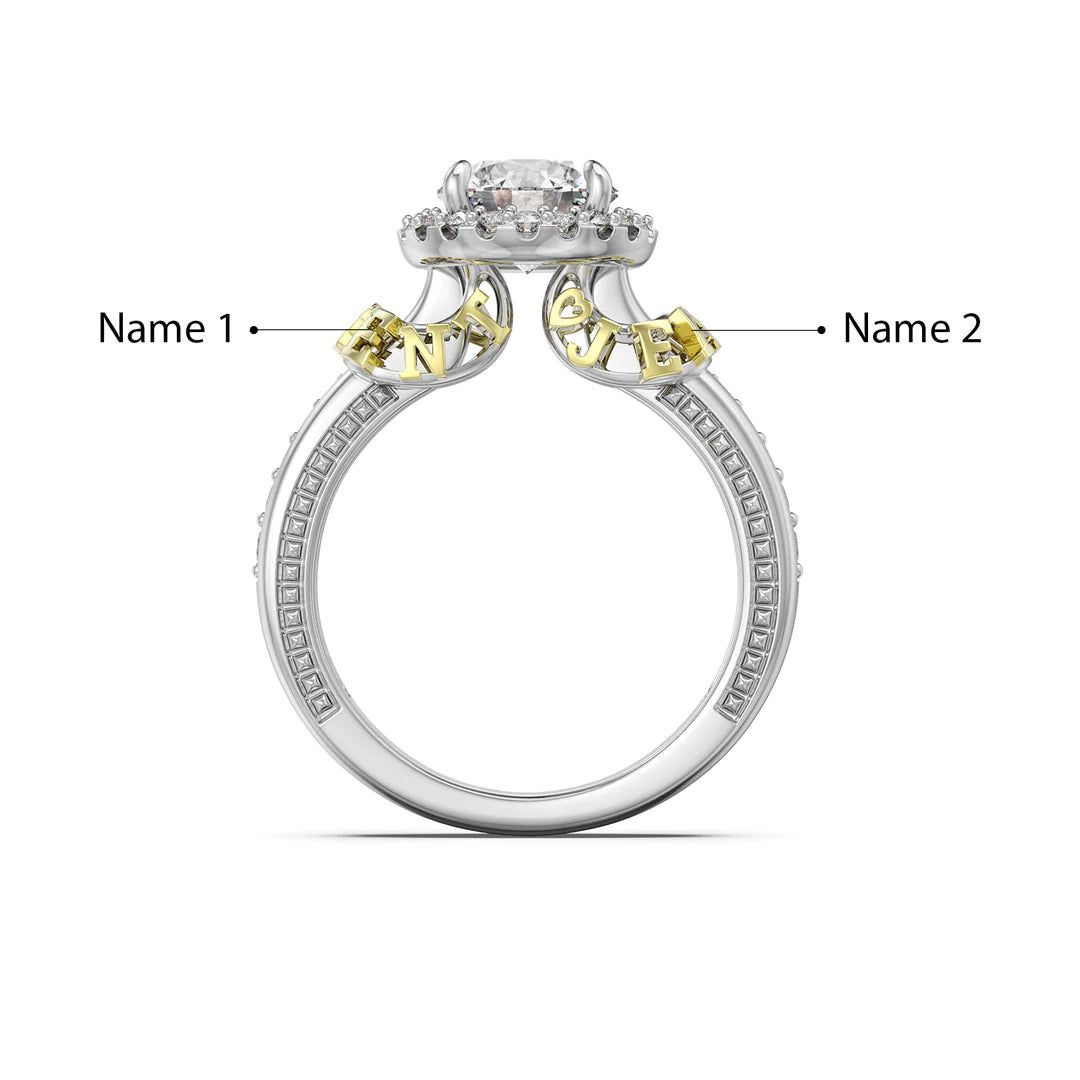 Premium Personalised Moissanite Names Ring