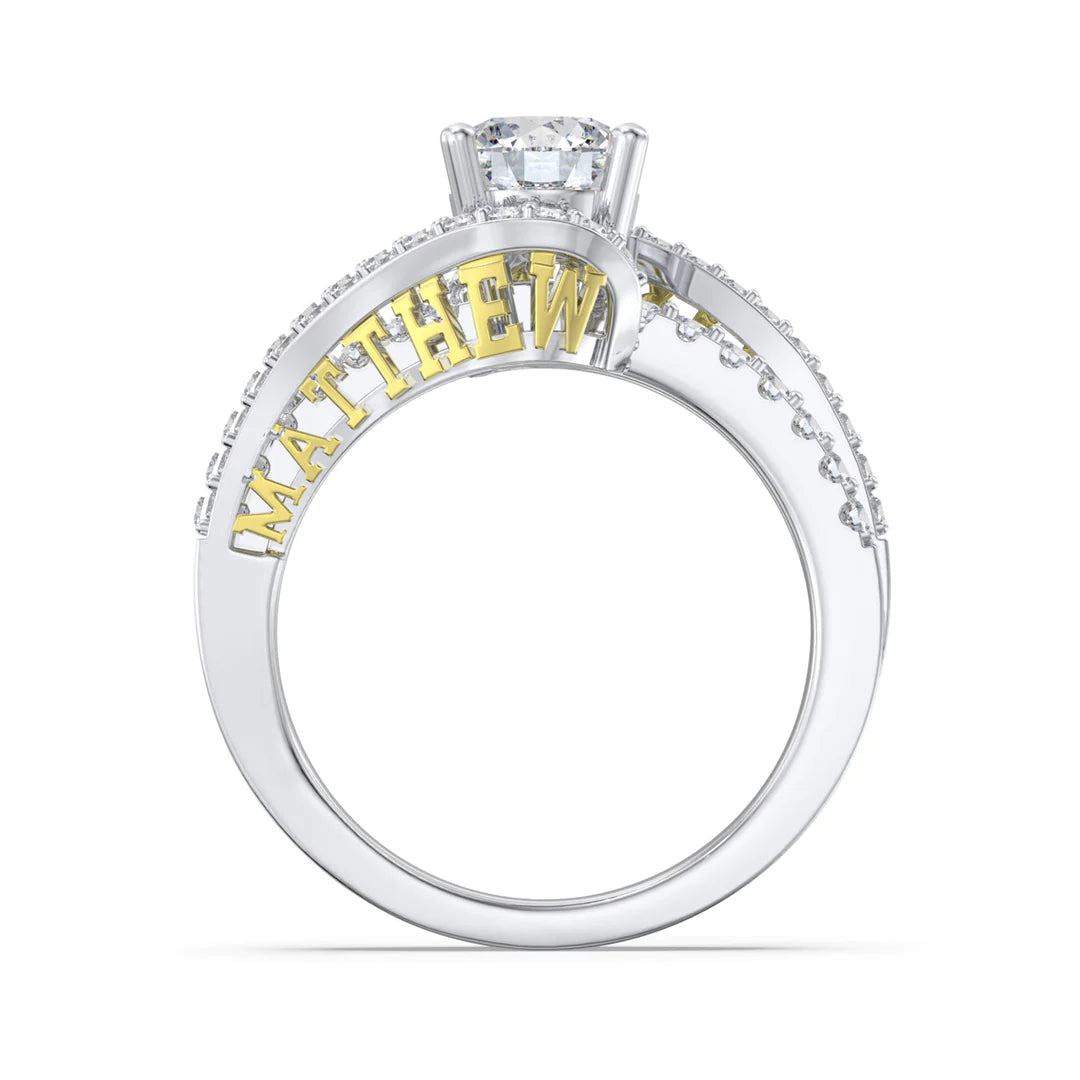 Premium Personalised Moissanite Names Ring