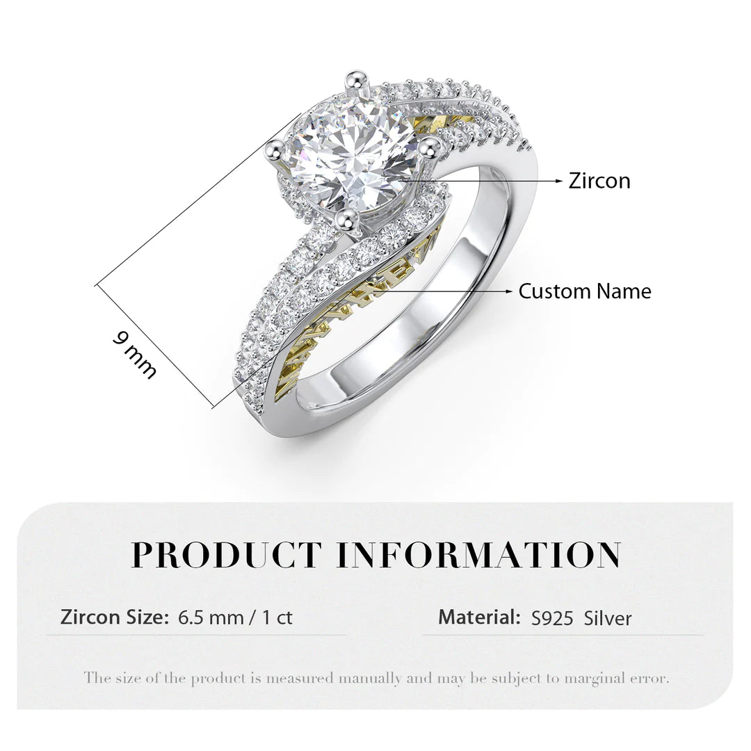 Premium Personalised Moissanite Names Ring