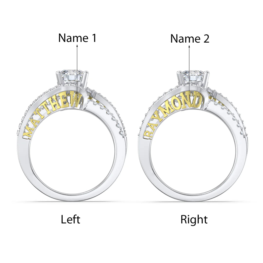 Premium Personalised Moissanite Names Ring