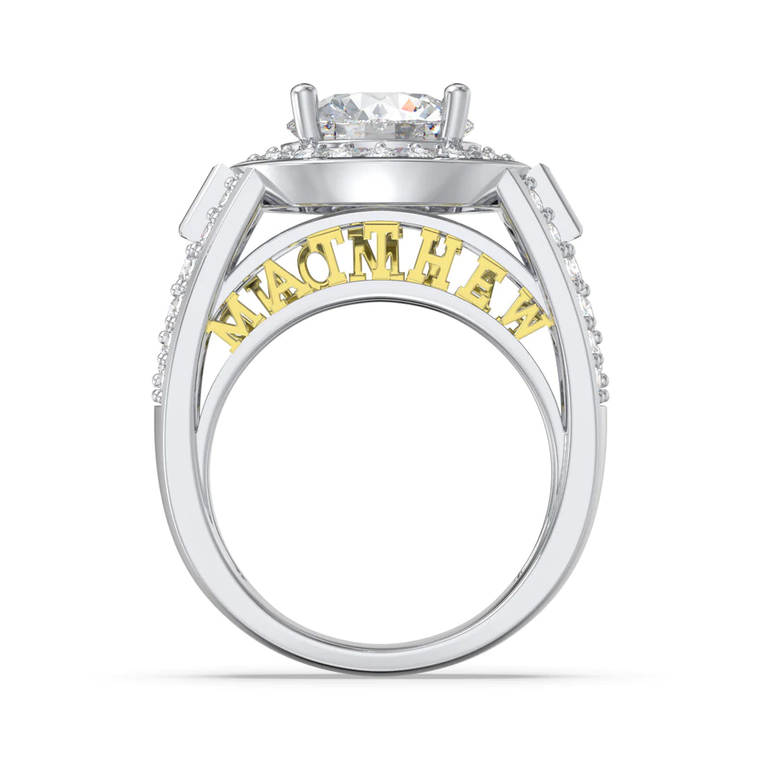 Premium Personalised Moissanite Names Ring