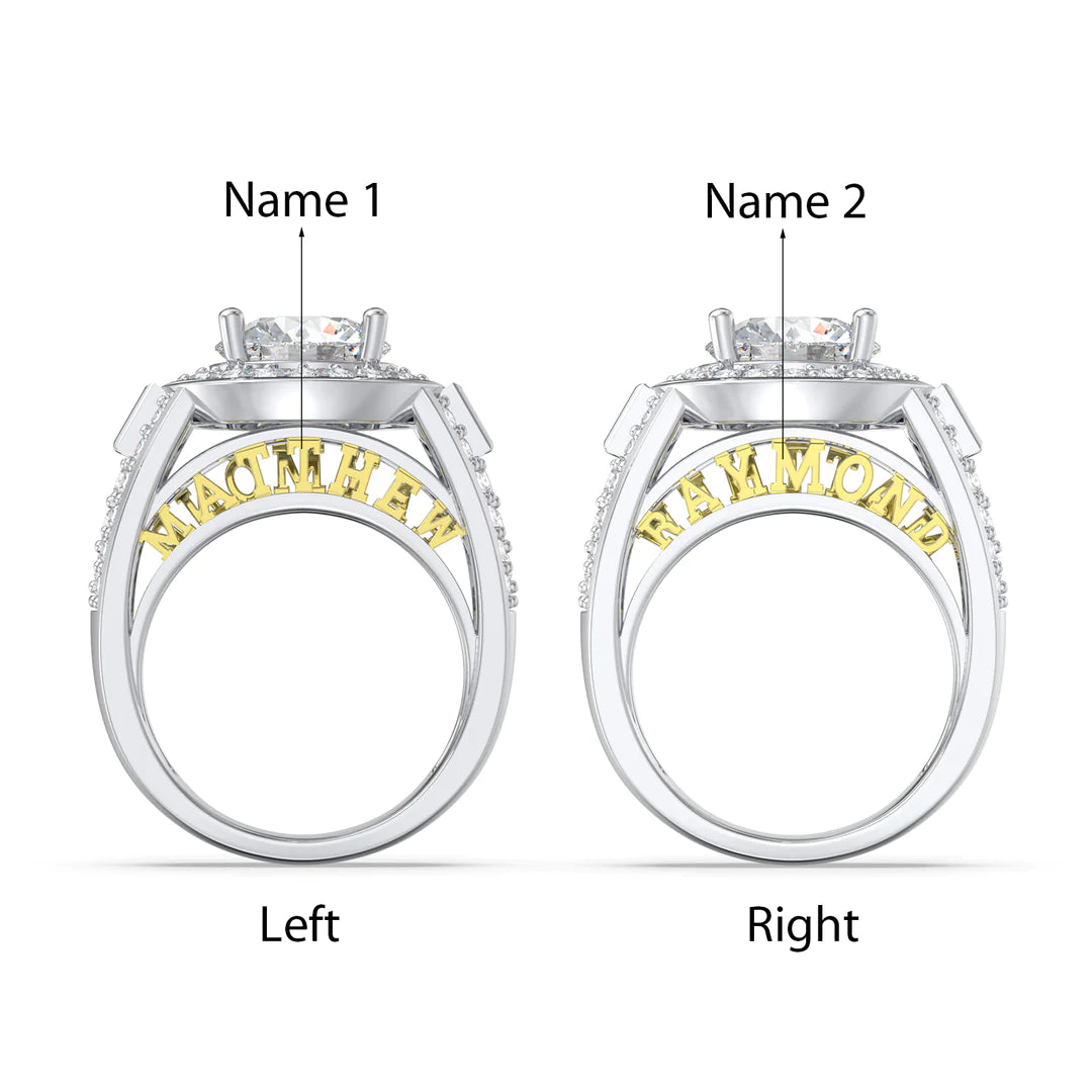 Premium Personalised Moissanite Names Ring