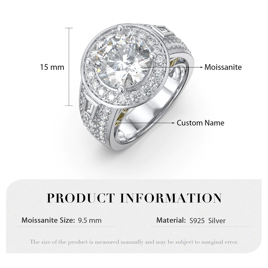 Premium Personalised Moissanite Names Ring