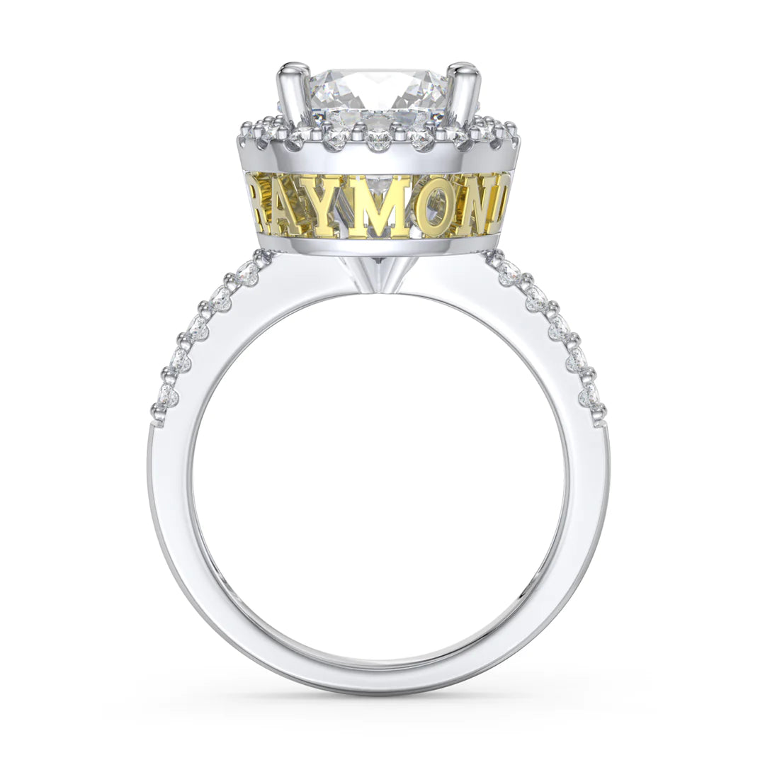 Premium Personalised Moissanite Names Ring